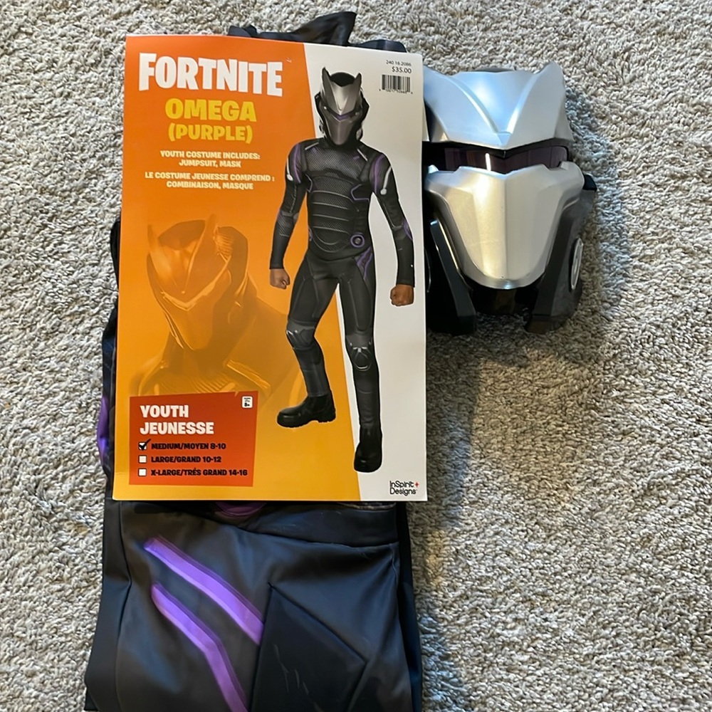 Used fortnight omega purple youth m Halloween costume